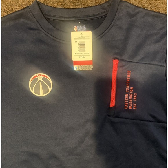 Men's XL Washington Wizards Navy/Red Generation Quarter-Zip Pullover Jacket - Picture 2 of 3